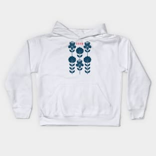 Grow Flowers dark blue Kids Hoodie